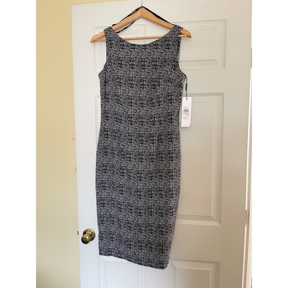 NWT Calvin Klein sheath dress, size 10, black and white patterned